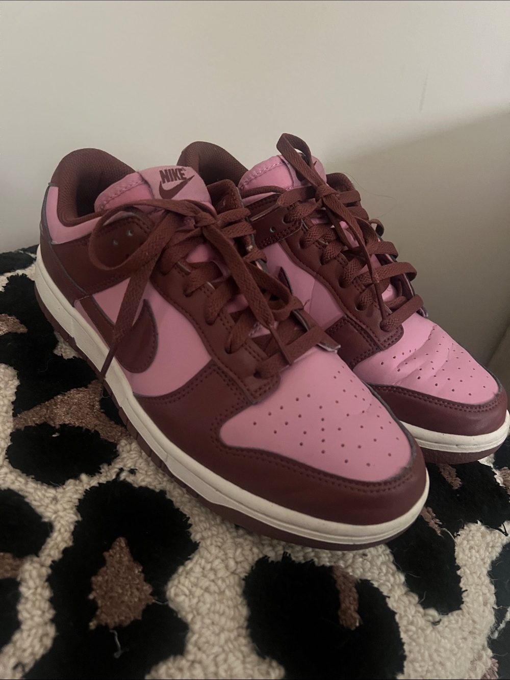 Nike Women’s Pink and Burgundy Low-Top Sneakers